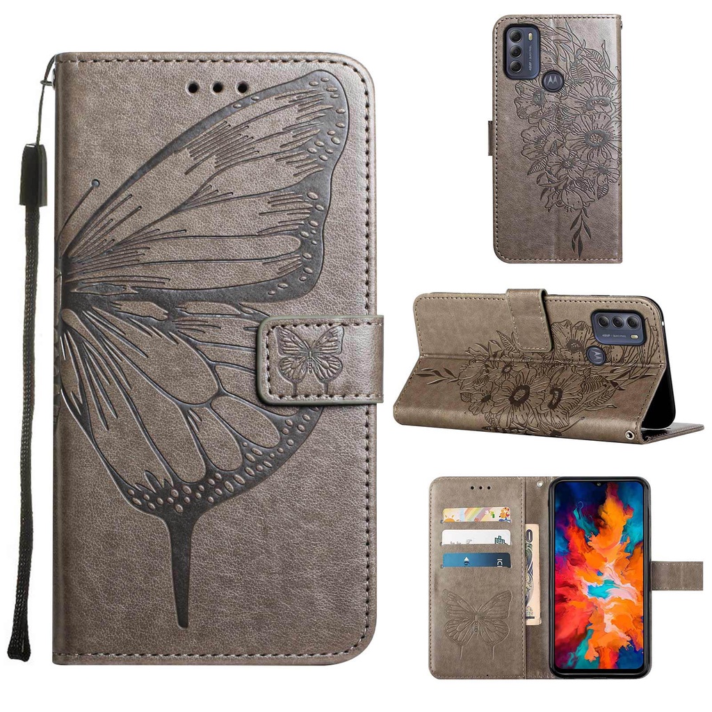 RankOne Custodia Portafoglio in Pelle per Motorola Moto g10 / G20 / G30 (6.5 Inches), con Porta Carte Motivo Rosa Design Cover Folio Flip Case - Verde
