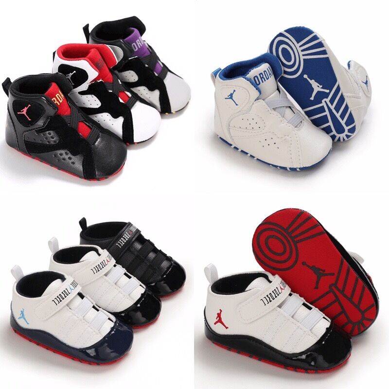 thumbnail image 1 of 0-18 Meses Zapatos De Bebé Recién Nacido Baloncesto Jordan Zapatillas De Deporte Niño De 1 Año De Edad De Cumpleaños Bautizo, 1 of 4