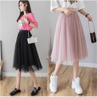 Faldas tutú para mujer, color rosa, a la moda, color sólido, cintura  elástica, falda elástica, tul rosa