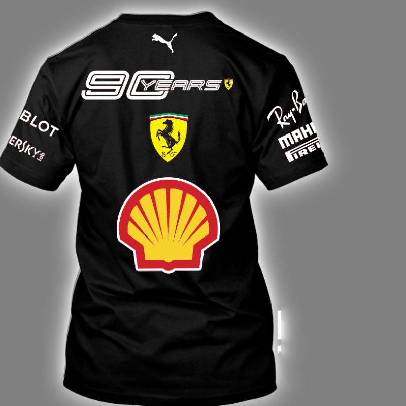 90 Aniversario Scuderia Ferrari Hombres F1 Racing Team Grafico Cuello Redondo Camiseta Ropa De Verano Tees Shopee Mexico