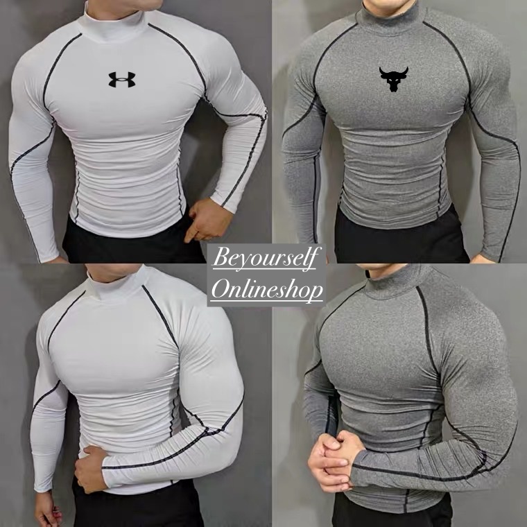 Camiseta deportiva para hombre Camisa deportiva para hombre Camisetas de  fitness delgadas elásticas Genérico Largo