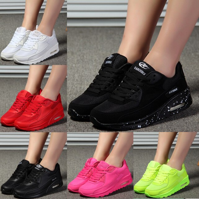 Zapatillas De Deporte Coreanas De Plataforma Blanca Para Mujer Verde Negro Rojo Rosa Transpirable Casual Zapatos Mujeres 2018 Moda Primavera Tenis Feminino | Shopee México