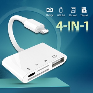  Adaptador Lightning a HDMI con cámara USB, lector de tarjetas  TF y SD 6 en 1, puerto de carga para iPhone, compatible con teclado MIDI,  mouse, TV HD, proyector, monitor, compatible