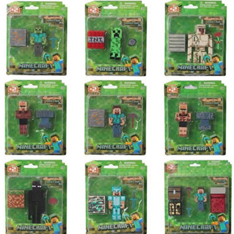 Creeper Steve Iron Golem Enderma Toy Set Mine Craft Kids Puzzle