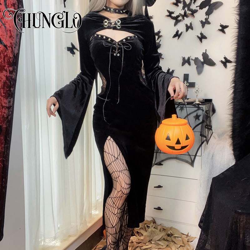 Vestido gótico, ropa gótica, ropa gótica mujer, vestido gótico de talla  grande, vestido maxi gótico, vestido de Halloween gótico negro, ropa  minimalista -  México