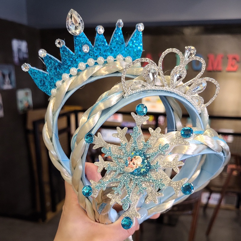 compensación Renacimiento Seis Frozen Elsa Crown diadema peluca Anna princesa horquilla diadema niñas  tocado accesorios | Shopee México