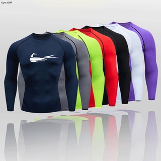 Camisa deportiva de compresión transpirable de manga larga para hombre,  ropa deportiva con cuello redondo de secado rápido para baloncesto, fútbol,  ​​
