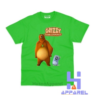 Camiseta Grizzy e Lemmings Infantil Camisa Juvenil Personagens Desenho Kids  Azul Crianças Festa Presente