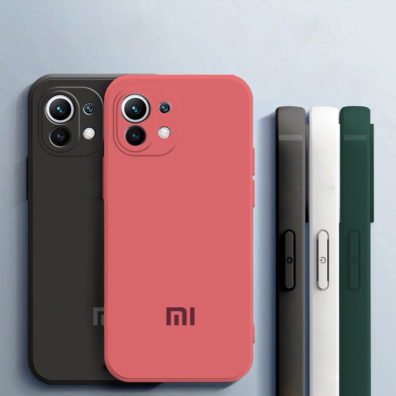 Original Official Square Silicone Phone Case Xiaomi Mi 11 Lite Mi 11i 11X  Pro Casing Thin Candy Soft Cover