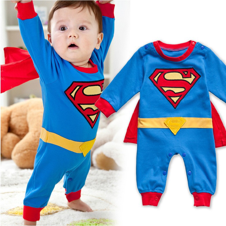 Bebé Niño De Manga Larga Disfraz De Superhéroe Halloween omper Superman