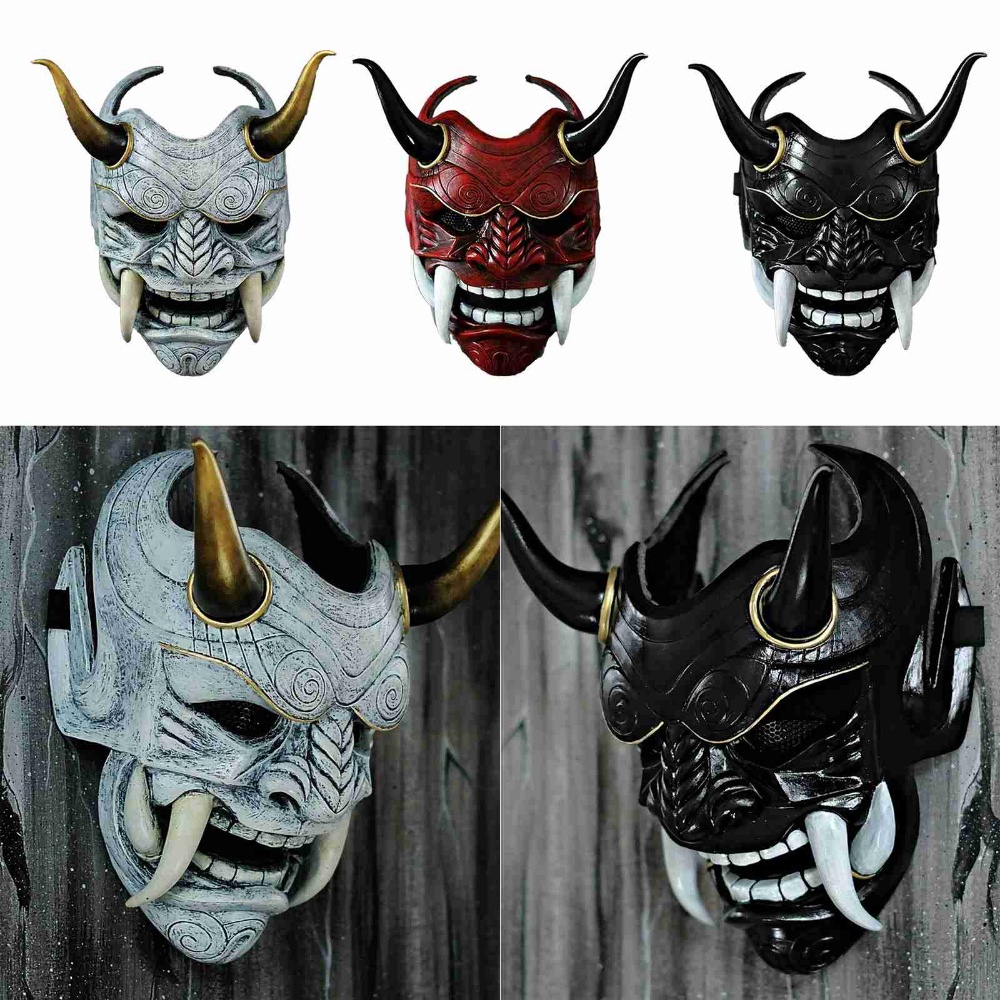 Hannya Demon Mask Japonés Oni Samurai Noh Kabuki Red Prajna Máscaras De