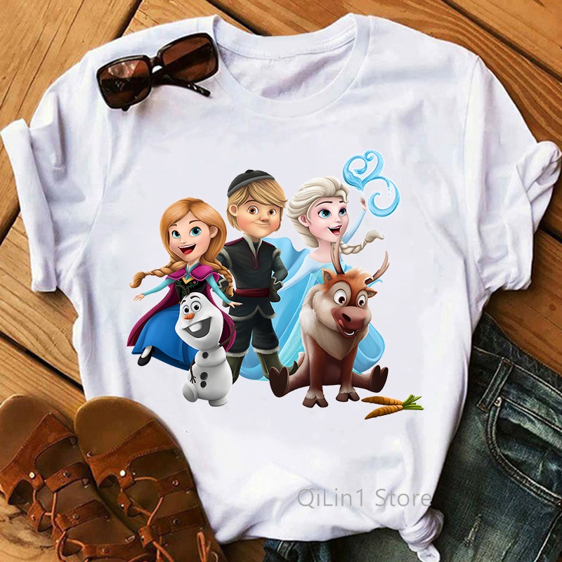 Ropa Camiseta De Manga Corta Película Cute 2022 Frozen Elsa Anna