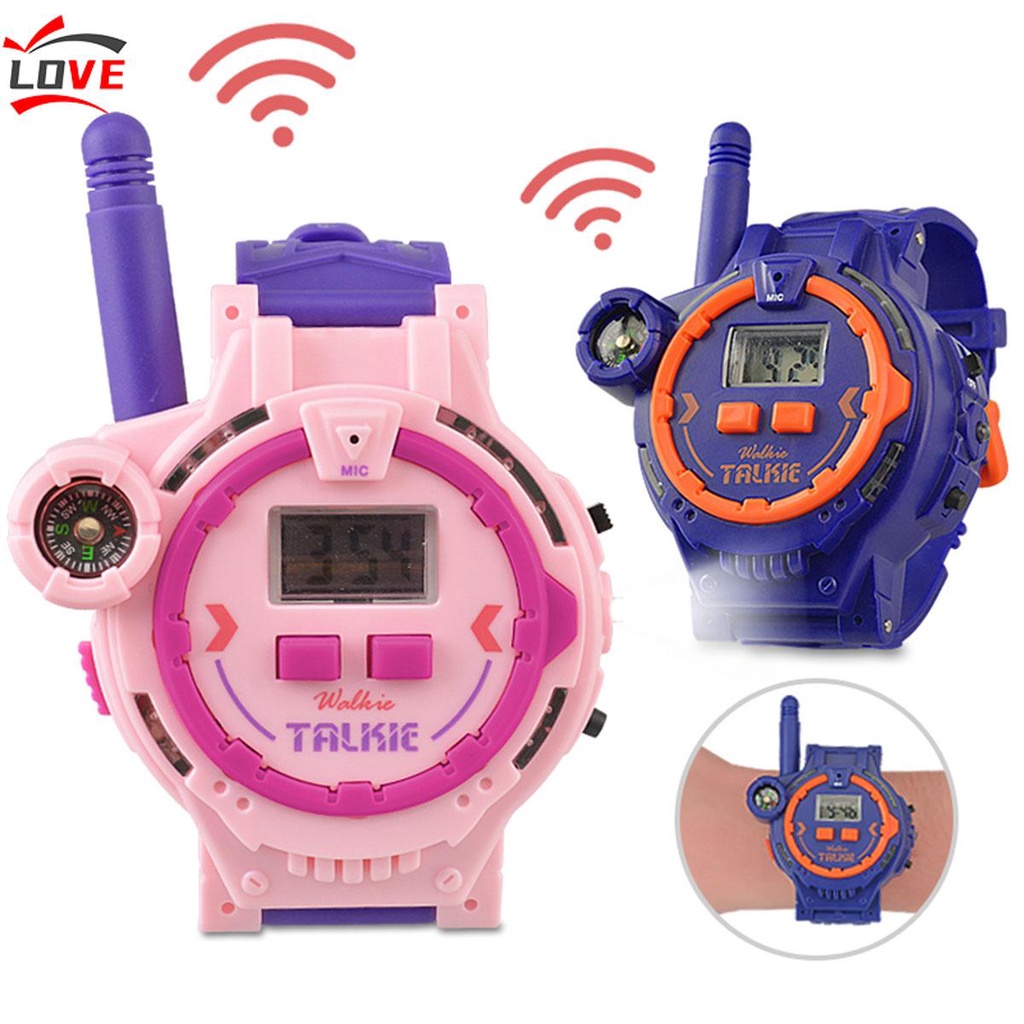 2pcs Walkie Talkies Relojes Juguete Con Linterna Br jula Antena Anti Interferencia Esp a Reloj Para Ni os Ni as ST BA1 SHSKC5446