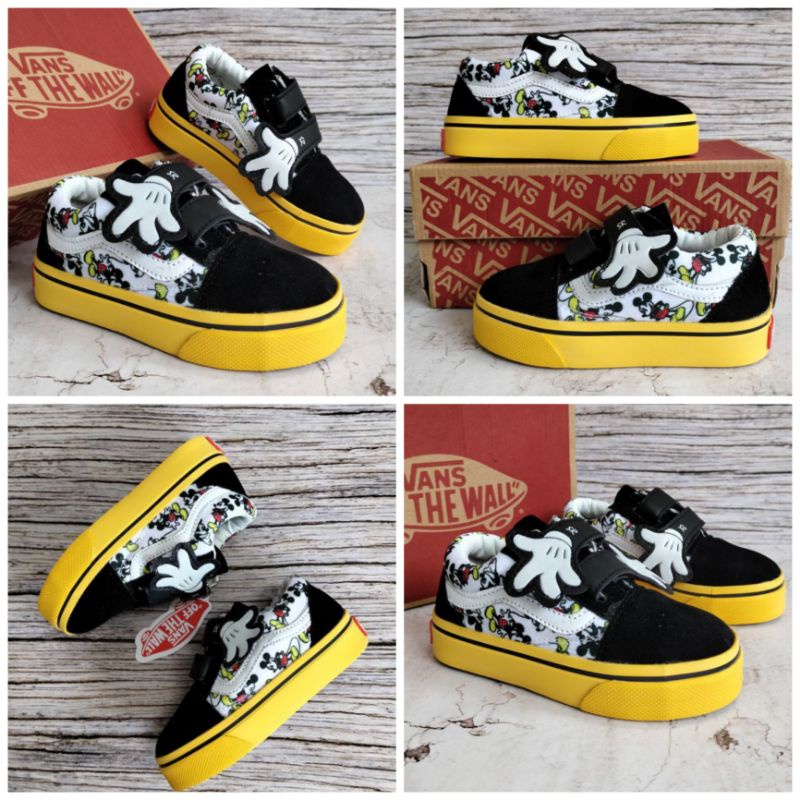 Vans Old Skool Velcro zapatos ni as dibujos animados Mickey Mouse