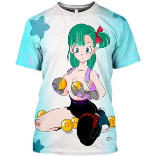 3D Dragon Ball Kawaii Bulma Funny Anime Camiseta Hombres Manga