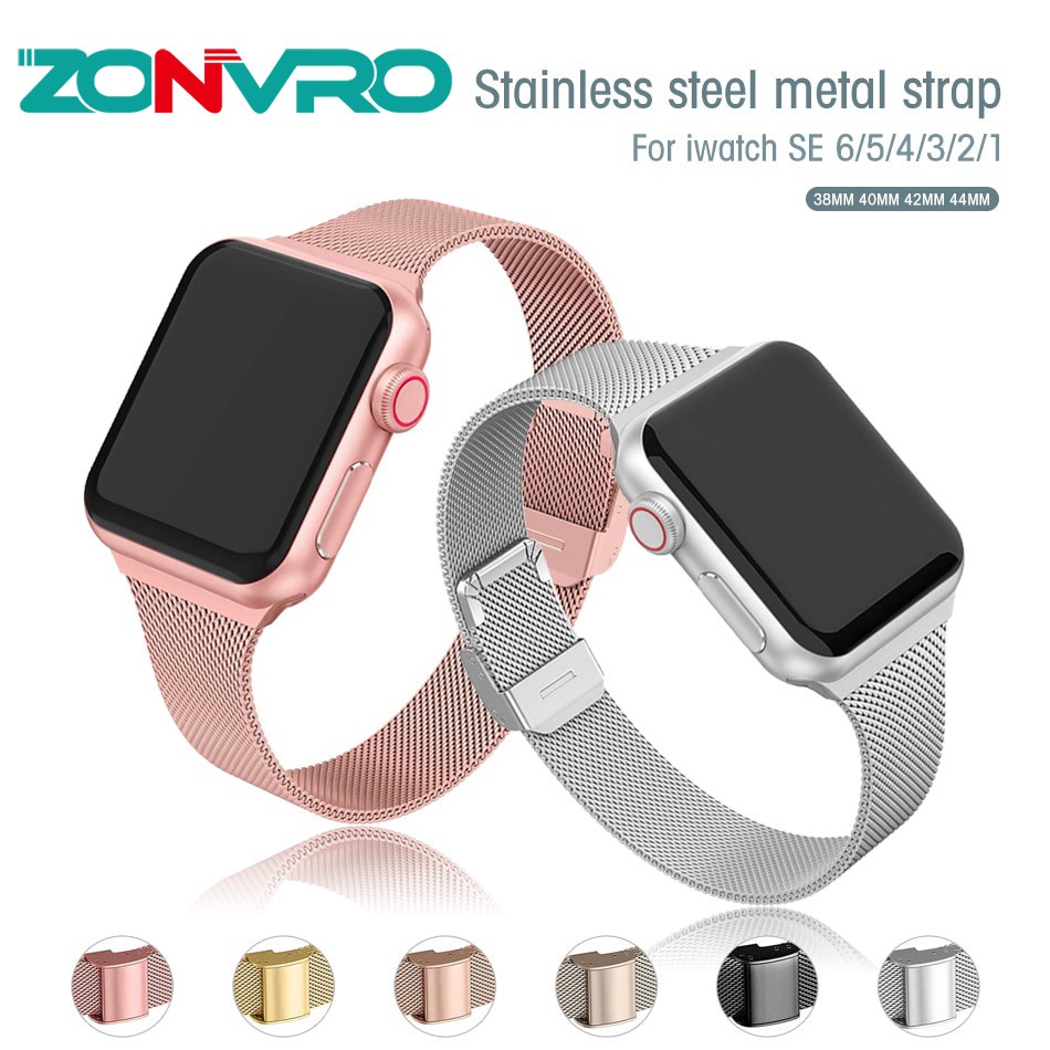 Correa de reloj delgada para Apple Watch SE 6 5 4 40 mm 44 mm pulsera de Metal correa de bucle para iWatch Series 3 2 1 38 mm 40 mm correa de reloj de pulsera Shopee Mexico
