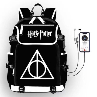 Harry Potter mochila escolar USB estudiantes bolsa escolar hombres