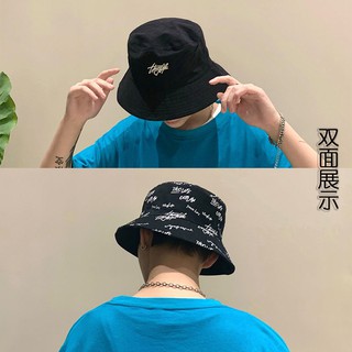 liu*Sombrero de pescador coreano, sombrero de graffiti de doble cara para  hombre, sombrero para el sol de primavera y verano, protector solar para