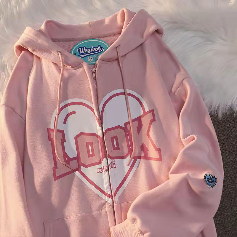 Sudadera con capucha con estampado de letras de espuma de planeta Rosa  Harajuku para mujer, ropa