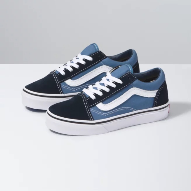 Nueva Vans Oldskool Moda Zapatos De Los Ni os Zapatillas De Deporte Hombres Las Mujeres Azul Negro