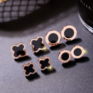 1 Par Caliente De La Moda De Las Mujeres De Los Hombres De Color Punk Negro  Imán De Acero Inoxidable Blanco Zircon Earless Ronda Stud Pendientes  Joyería