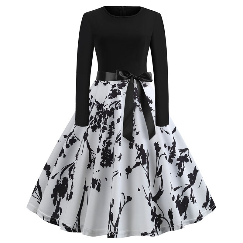 Mujer Vestidos De Invierno 50s 60s vintage Túnica swing pinup