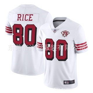 01F Jerseys de football 75e hommes femmes jeunes San Francisco''49ers'' jersey 85 George Kittle 97 Nick Bosa 10 Jimmy Garoppolo 