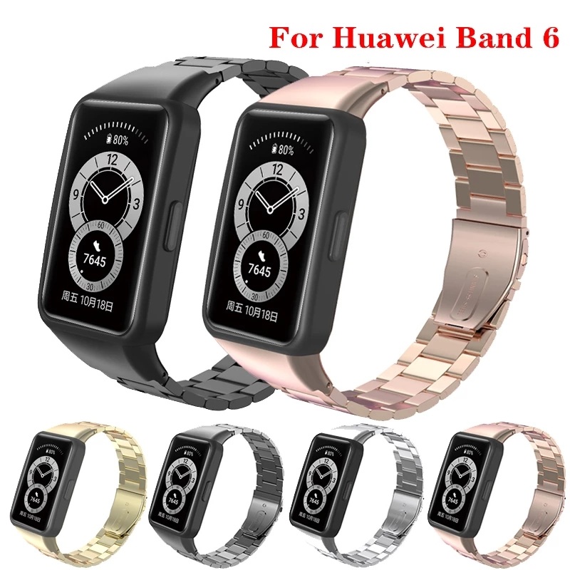 Correas de acero inoxidable para Huawei Band 6/honor band 6 correa de reloj  de repuesto para Huawei Watch Fit pulsera de Metal