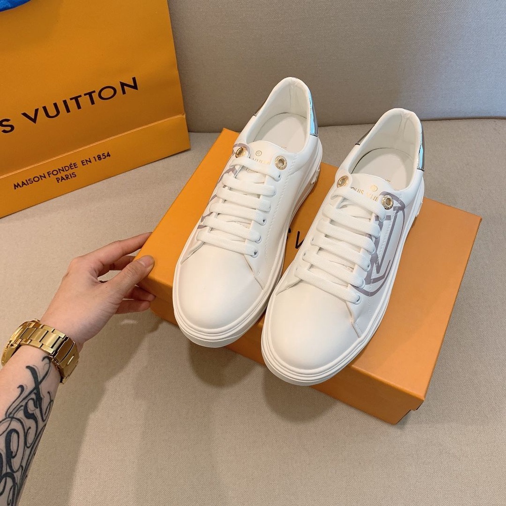 LV Zapatillas Mujer Casual 2022 Nuevo Estilo Partidos Todo Y Redondo Dedo  Blanco