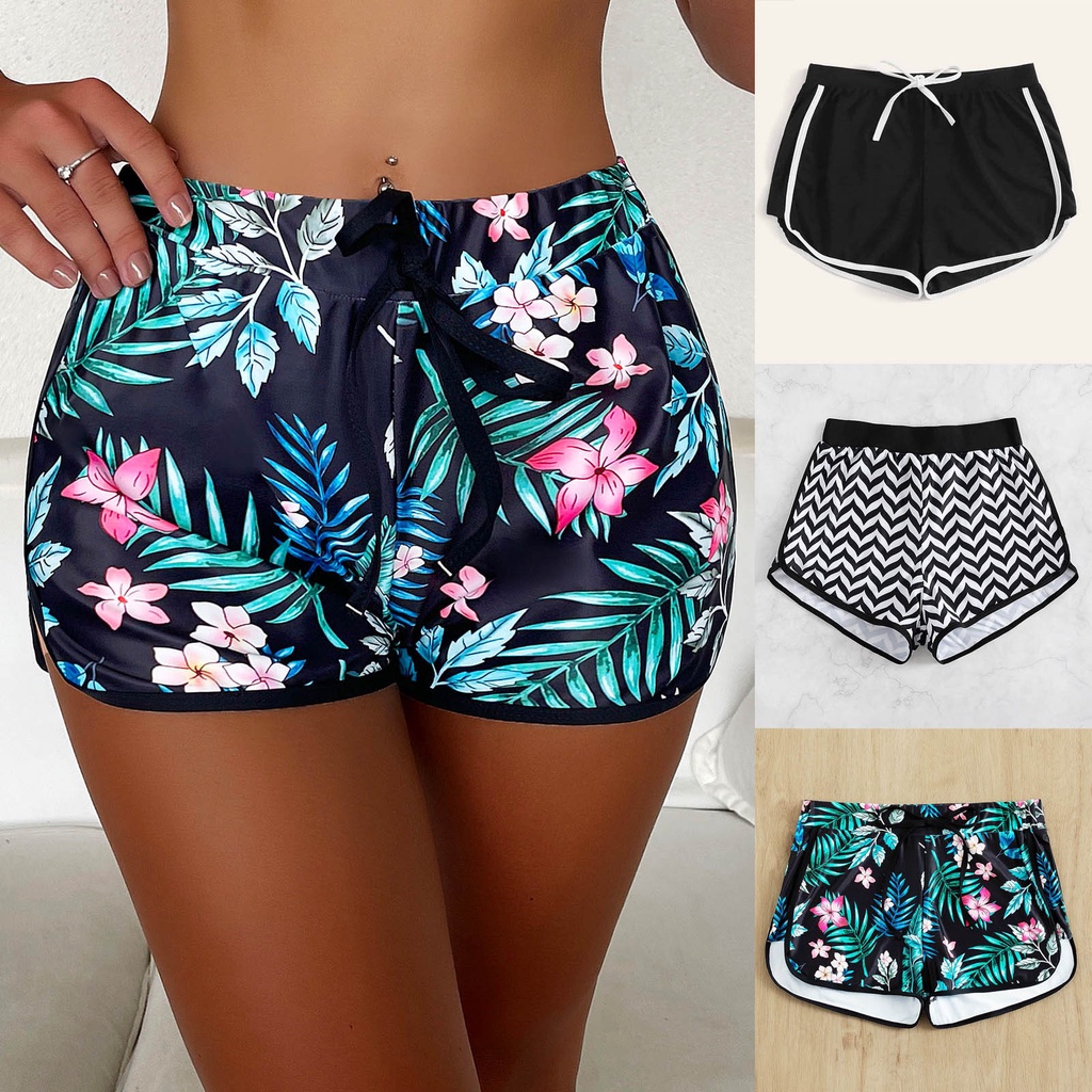 ❤ Oda Pantalones Cortos De Bikini De Playa Para Mujer/Shorts De Natación  Tankini/Pantalón De Baño Con Tachuelas Con Botones De Alta