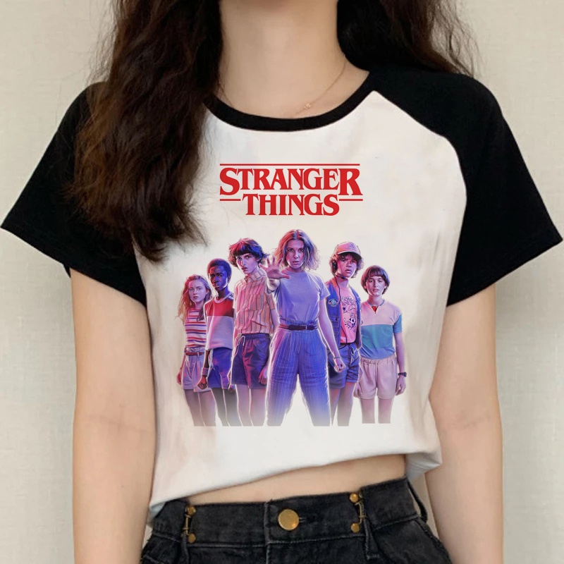 niñas camiseta con estampa de Stranger Things extragrande