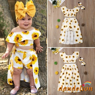 Dandelion-Conjunto De ropa Para niños Camisa con plumas+Shorts Para bebés/ niñas De 2 pzas De 1-6 años