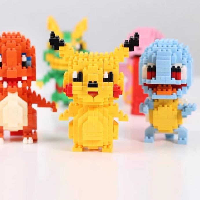 Bloques Nano baratos Lego bebe Pokemon Pikachu Charmander Friends Toys Block DIY 3D Lego Micro Bric