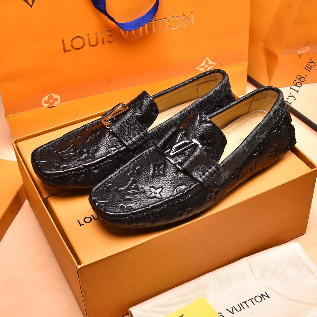 LV LOUIS VUITTON Hombres De Lujo De Cuero Monograma Zapatos De