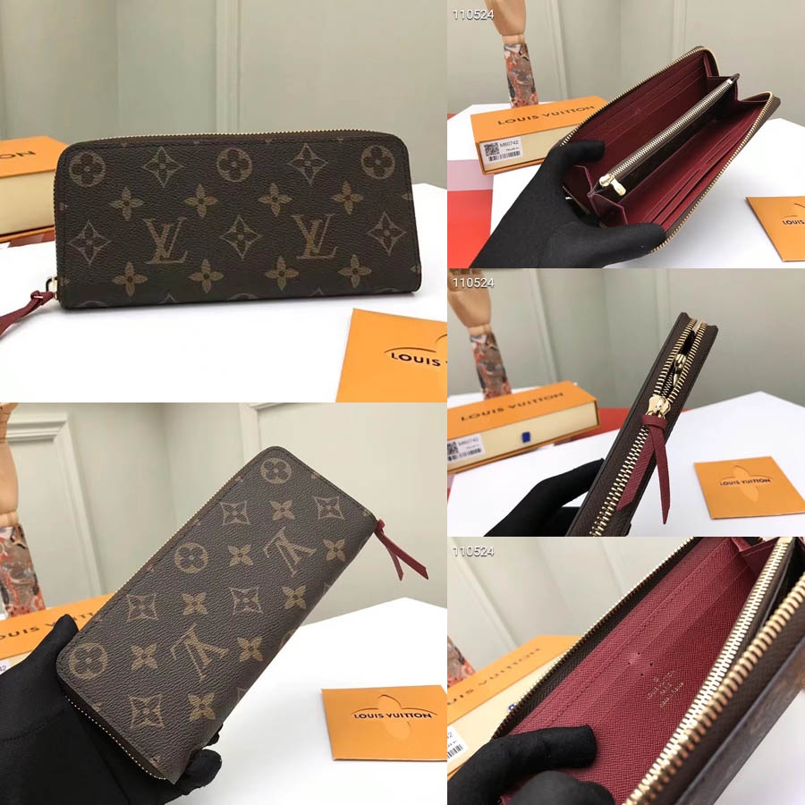 Cartera 100% Original LV para mujer, cartera con cremallera Louis Vuitton,  nuevo bolso para mujer, cartera larga clásica M60742