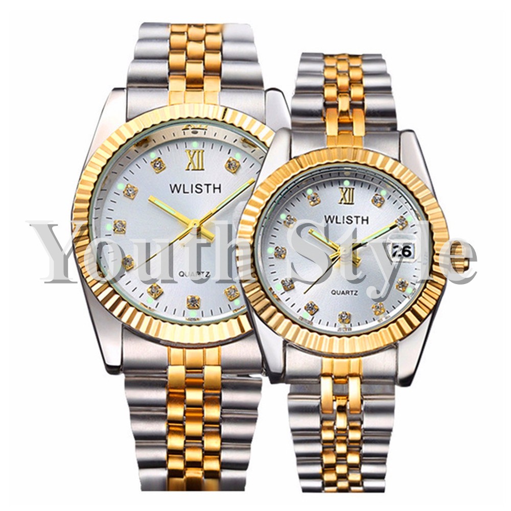 Wlisth Pareja Relojes Conjunto Mujeres Hombres Cuarzo Analogico Reloj De Pulsera