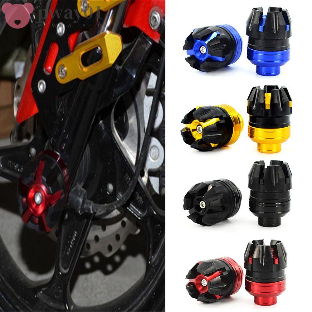 PWAY 2Pcs Rueda Trasera Delantera Protector De Choque Accesorios De  Motocicleta Cubierta Protectora Slider Copa