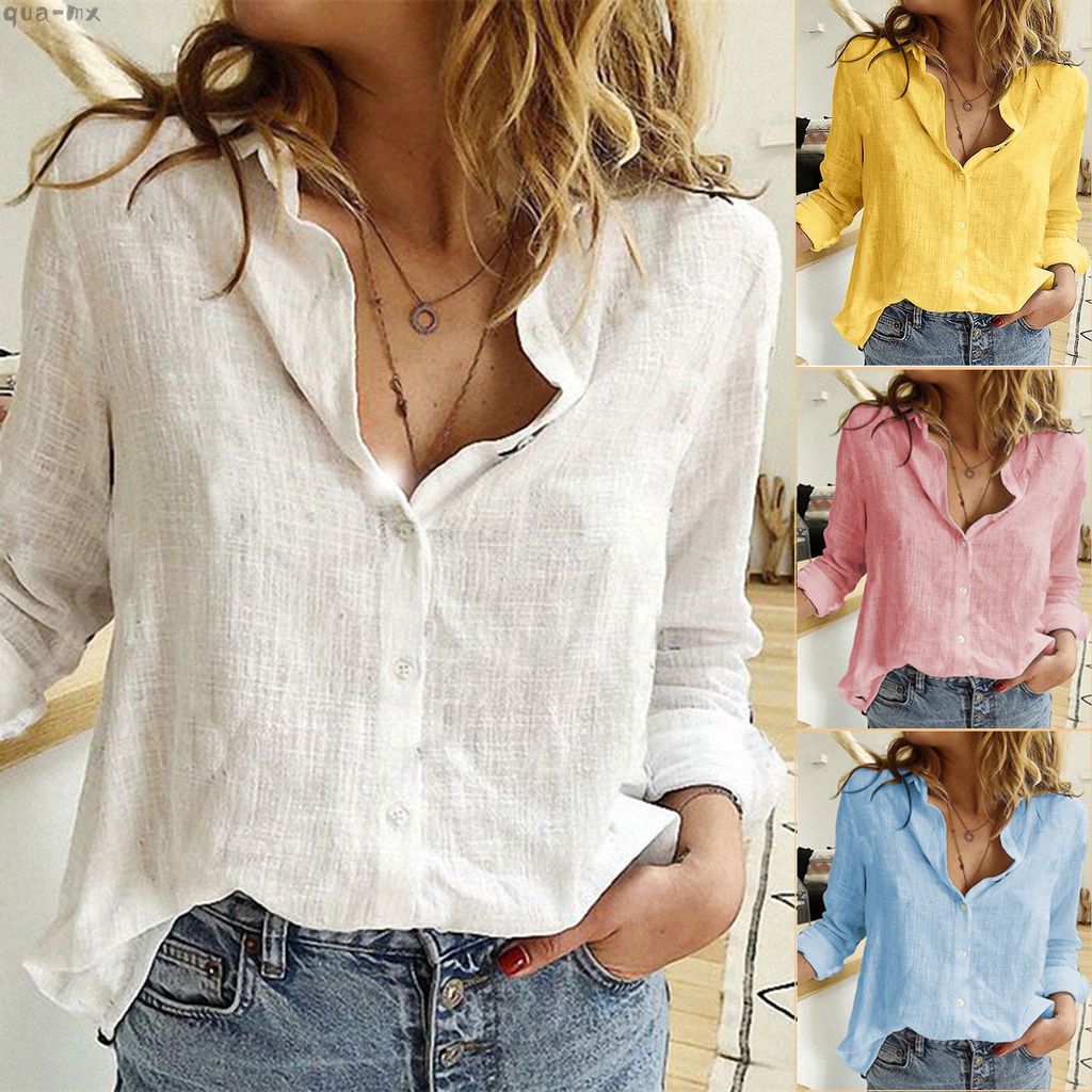  Camisa amarilla suave para mujer, blusa de verano con