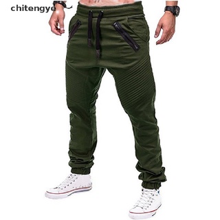 chitengye] pantalones elásticos con cintura elástica para hombre, otoño,  pantalones de trabajo, slim fit, casuales, pantalones calientes
