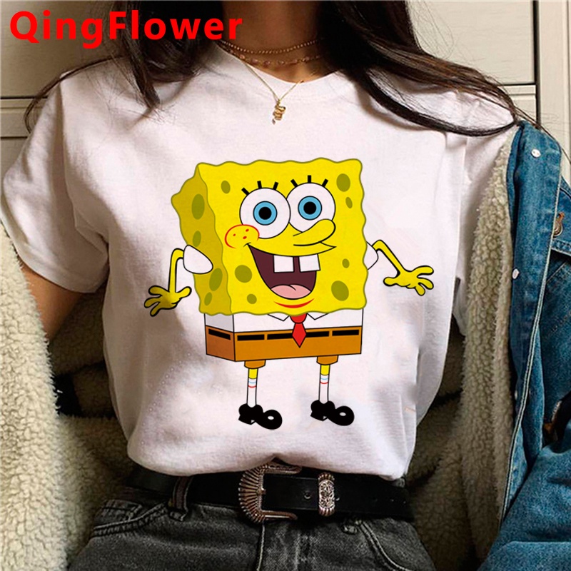 Bob Esponja Camiseta Superior Camisetas Femeninas Gr fico Mujeres kawaii Pareja Ropa M s El Tama o harajuku