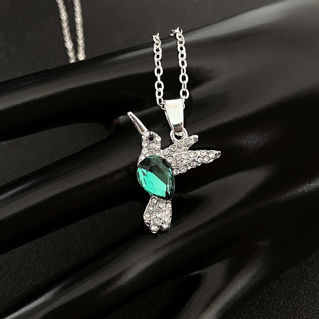 Collar Cadena Colibr P jaro Mosca Se oras Diamante Tachonado 
