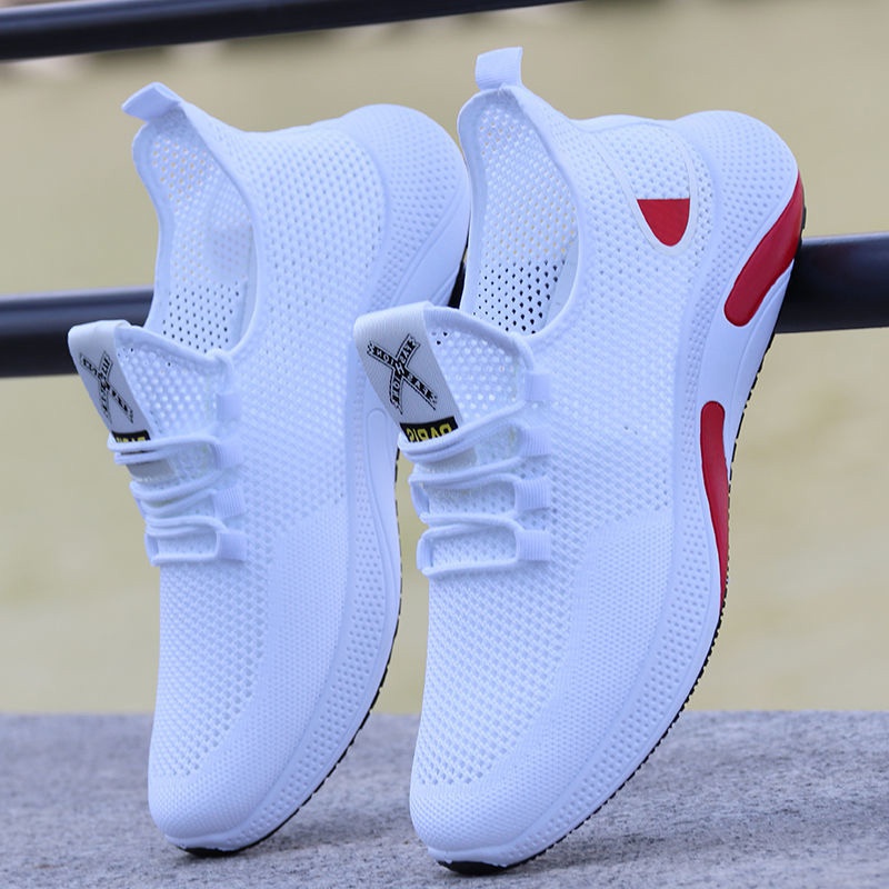 Zapatos De Los Hombres De Verano Nuevas Zapatillas De Deporte De Malla Transpirable Para Corriendo Casual Deportivos Hueco Blanco Tenis Masculino