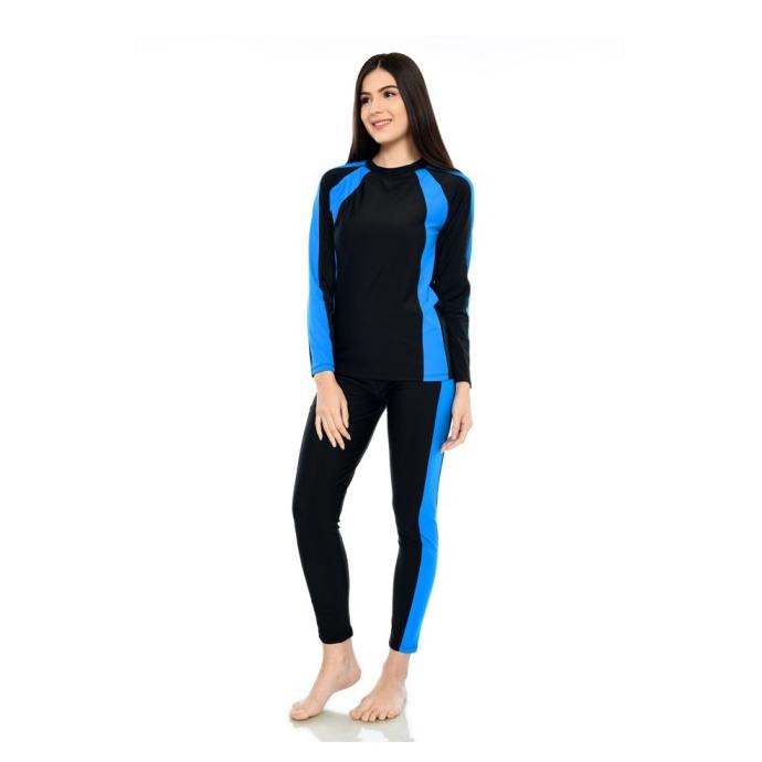 Traje de bano largo liso para mujer traje de buceo para adultos