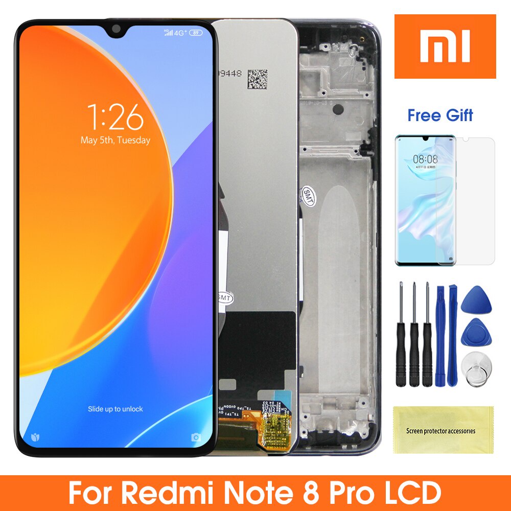 100 Original Redmi Note 8 Pro Display Para Xiaomi M1906g7i M1906g7g Lcd Dispay Digital Touch 6625