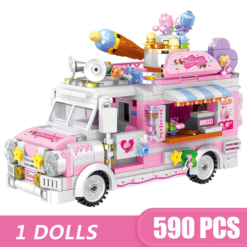 590PCS Pequenos Bloques De Construccion Ladrillos Tipo Lego Ciudad Leche Te Postre Comida Serpientes Camion Coche Juguetes Para Ninas Ninos Nino