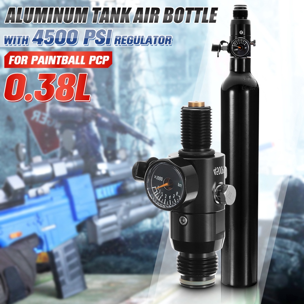 0.38L Paintball PCP Tanque 3000psi Botella De Aire Comprimido Cilindro