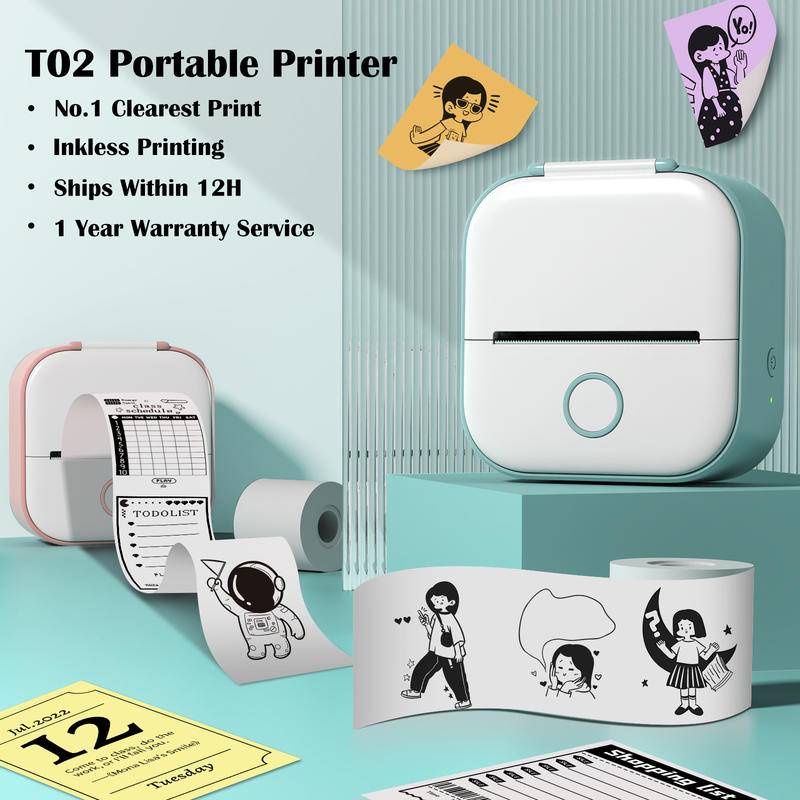 Mini impresora de pegatinas de bolsillo, impresora portátil portátil  inalámbrica de dientes para , nota, foto, impresora de recibos de etiqueta  de bolsillo C