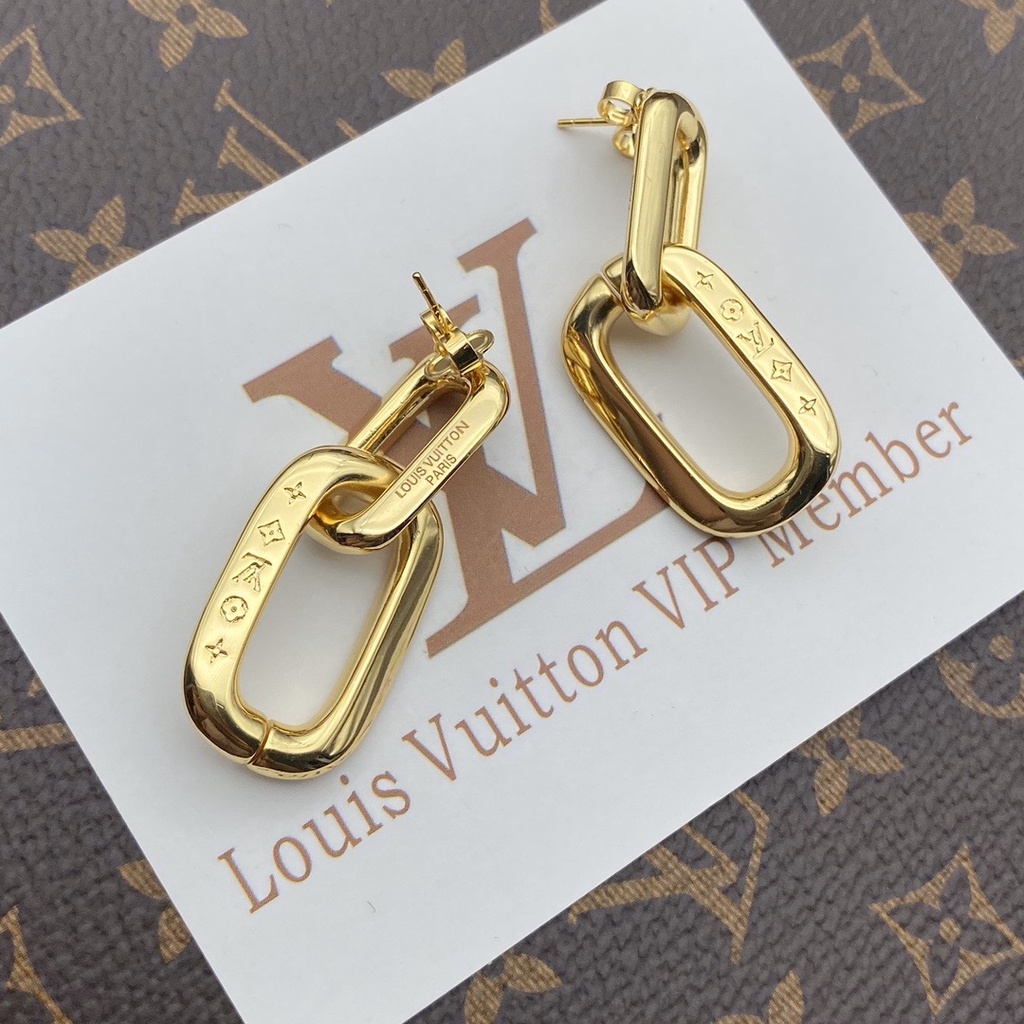 Aretes Louis Vuitton Con La Misma Versión Del material Moda noble Elegante  Exquisito Hermoso
