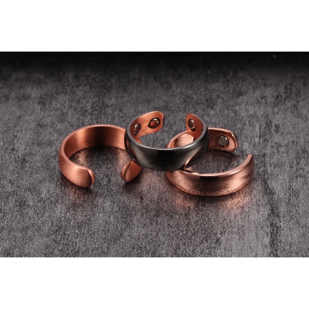  Earth Therapy, El anillo magnético original de cobre puro para  hombres y mujeres, tamaño ajustable : Salud y Hogar