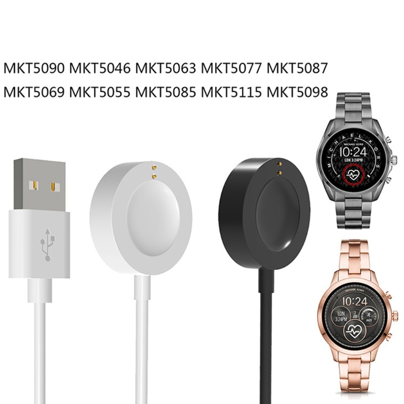 Cargador USB Smartwatch para Michael Kors Access Gen 4 Gen 5 5E Cable Negro Likrtyny